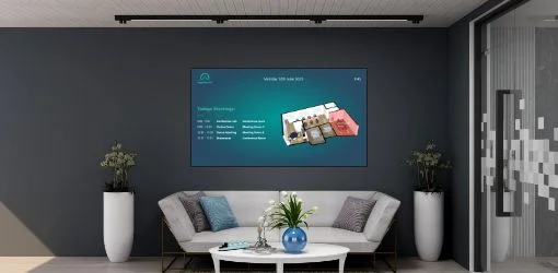 Digital Signage Screen displaying an active map of meeting facilities.