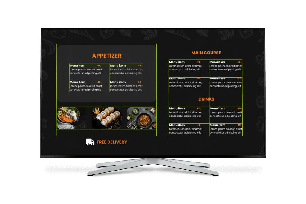 Tv with menu