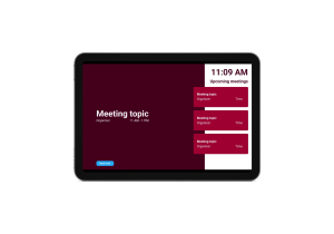 iPad with Q-Cal installed and used as a meeting room booking display.
