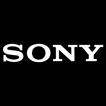 Sony logo on black background.