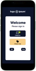 Smartphone illustrating how a mobile check-in would look like.