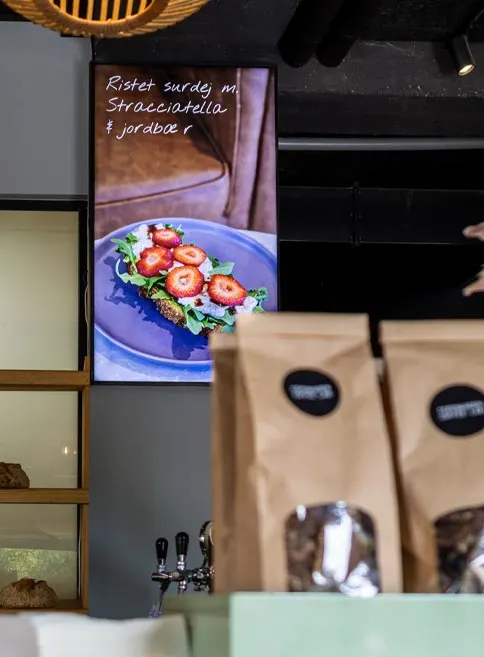 Coffeeshop with Signage Screen
